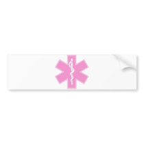 Blue Pink Aqua Baby Hot  Nurse EMS Star of Life Bumper Stickers