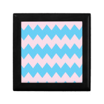 Blue Pink Chevron Jewelry Boxes