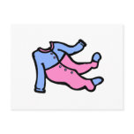 blue & pink footy PJ's Postcards