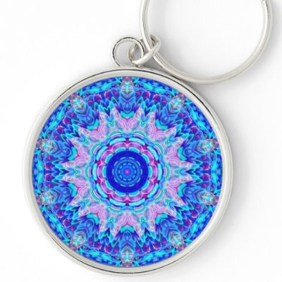 Blue Pink Kaleidoscope Keychain