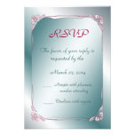 Blue, Pink & Mint  RSVP card invitations
