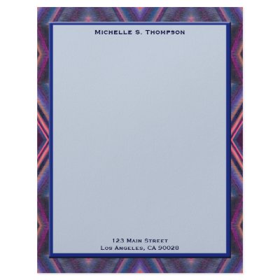 blue pink pattern letterhead by DonnaGraysonAbstract