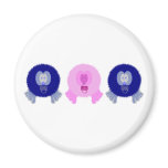Blue Pink Pom Pom Babies Magnet