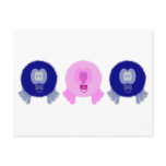 Blue Pink Pom Pom Babies Postcard
