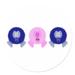 Blue Pink Pom Pom Babies Stickers