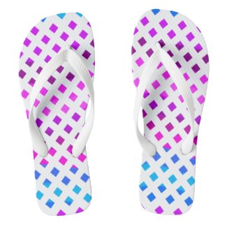 Blue Pink Purple Flip Flops