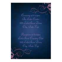 Blue & Pink Scroll Guest Info Business Card