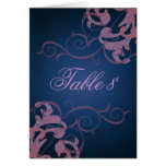 Blue & Pink Scroll Table Card