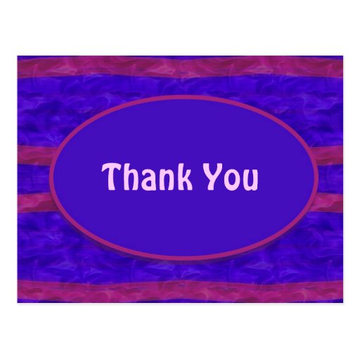 Blue pink Thank You Postcard