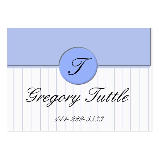 Blue pinstripe Calling Card Business Card Template (front side)