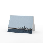 Blue Pinstripe Holiday Snowflake Card