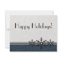 Blue Pinstripe Holiday Snowflake Invitation by PheteFirst Blue Pinstripe Holiday Snowflake Invitation
