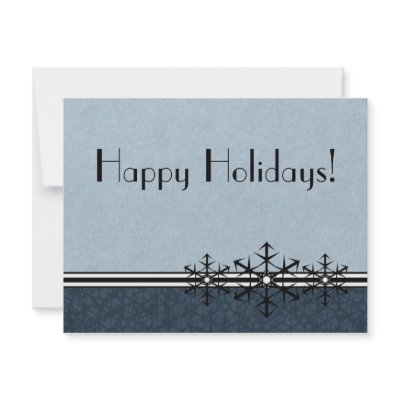 Blue Pinstripe Holiday Snowflake Invitation by PheteFirst