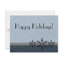 Blue Pinstripe Holiday Snowflake Invitation by PheteFirst Blue Pinstripe Holiday Snowflake Invitation