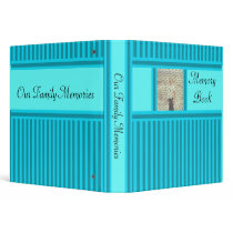 Blue Pinstripe Memory Book / Photo Album 3 Ring Binder