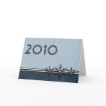 Blue Pinstripe New Year's Snowflake Card