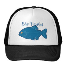 Blue Piranha Cap Mesh Hats