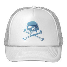 Blue Pirate Skull and Crossbones.Hats