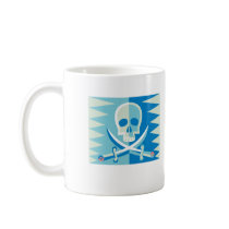 Blue Pirate Skull and Crossbones mugs by fullofNuts Blue Pirate Skull and Crossbones mugs