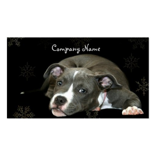 Blue Pitbull Puppy Business Cards