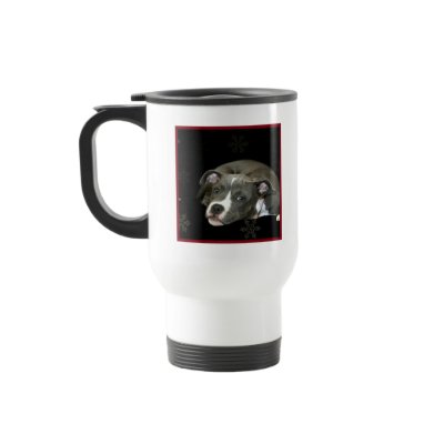 Blue Pitbull puppy mug by ritmoboxer