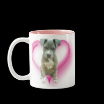 Blue pitbull puppy mug