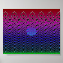 Blue Pixel Sundown #7 Posters