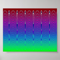 Blue Pixel Sunset #6 Poster