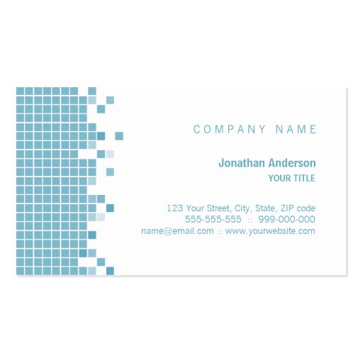 Blue Pixels business card (front side)
