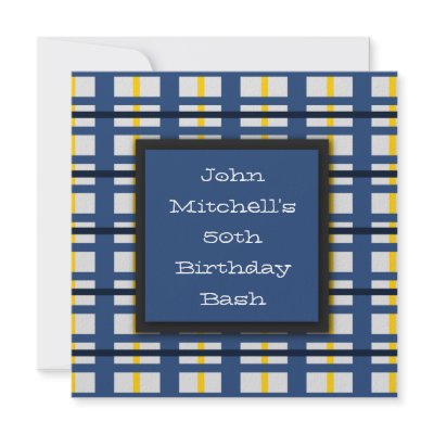 Blue Plaid Birthday Party Invitations by csinvitations