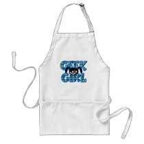 Blue Plaid Geek Girl with Graphic aprons by geekme Blue Plaid Geek Girl with Graphic aprons