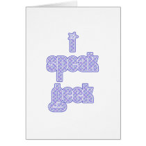 Blue Plaid I Speak Geek cards