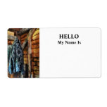 Blue Plaid Jacket in Cabin Shipping Labels