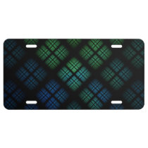 Blue Plaid License Plate at Zazzle