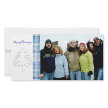 Blue Plaid Pine Tree and Snowflake Merry Christmas photo cards by samack Blue Plaid Pine Tree and Snowflake Merry Christmas photo cards