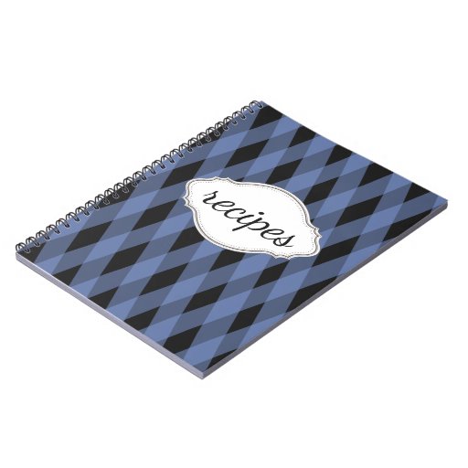 Blue Plaid Recipe Book Notebooks