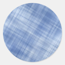 Blue Plaid Round Stickers