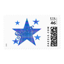 Blue Plaid STAR postage by dollface766 Blue Plaid STAR postage