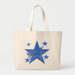 Blue Plaid STAR Tote Bag