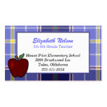 Blue Plaid Teacher's business card