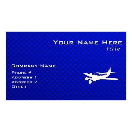 Blue Plane Business Card Templates (front side)