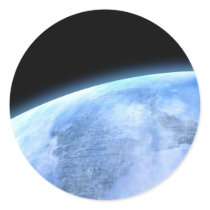 blue planet round sticker