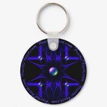 Blue Planets Keychain by FractalFeast Blue Planets Keychain
