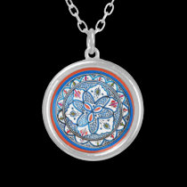 Blue Plate Style Design necklaces