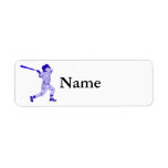 Blue Player Swinging Custom Return Address Labels