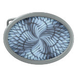 Blue Pleated Swirl Belt Buckle
