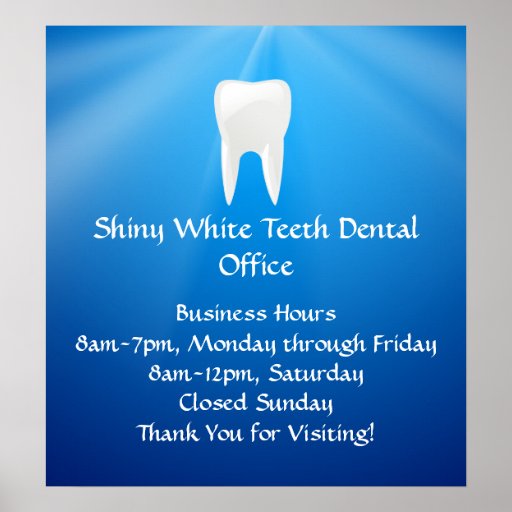 Blue Plunge Dental or Dentist Office Poster Zazzle