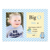 Blue Poem Striped Baby Boy Announcement O invitations