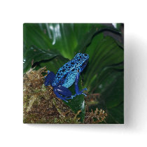 Blue Poison Arrow Frog Portrait Pin