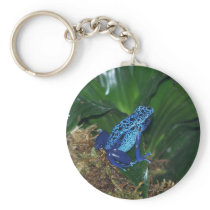 Blue Poison Arrow Frog Portrait Key Chains